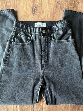 Abercrombie Curve Love Faux Leather Denim Jeans 000 Ultra High Rise